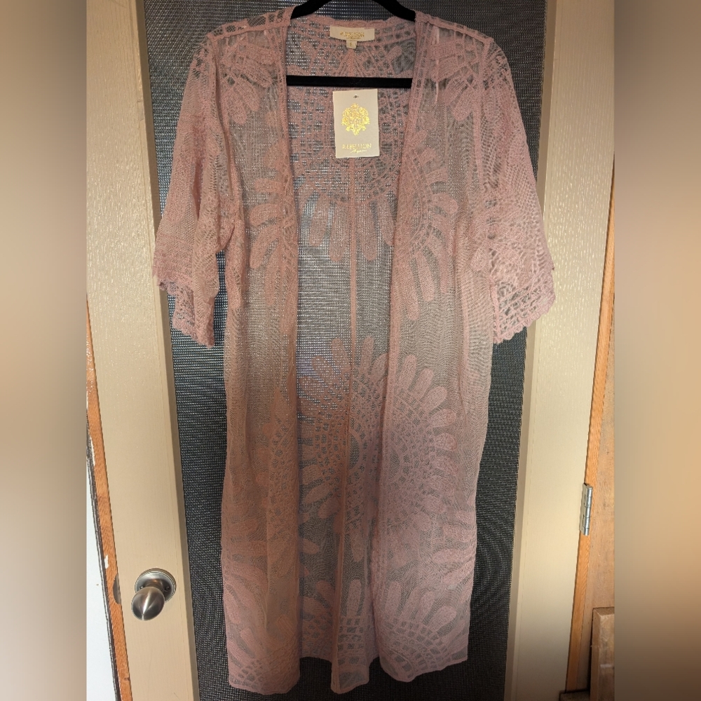 Blush Lace Duster Cover-Up